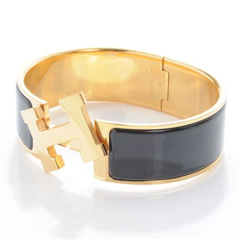 hermes clic clac h bracelet black|Hermes click clack bracelet price.